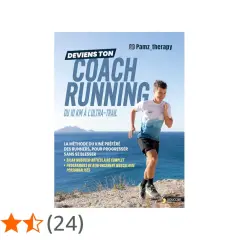 Couverture du livre "Deviens ton coach running du 10 km à l'ultra-trail", avec un coureur en pleine action sur un sentier côtier. Idéal pour un podcast trail.