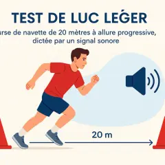 Un homme court lors d'un entrainement Luc Léger, un test de navette de 20m dicté par un signal sonore.