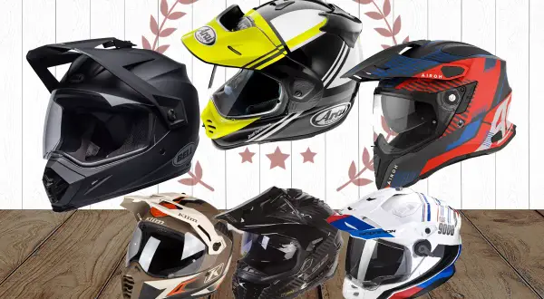 Collection de casques de moto tout-terrain, certains avec des visières et des designs audacieux, parfaits pour le meilleur trail.