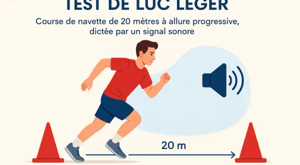 Un homme court lors d'un entrainement Luc Léger, un test de navette de 20m dicté par un signal sonore.