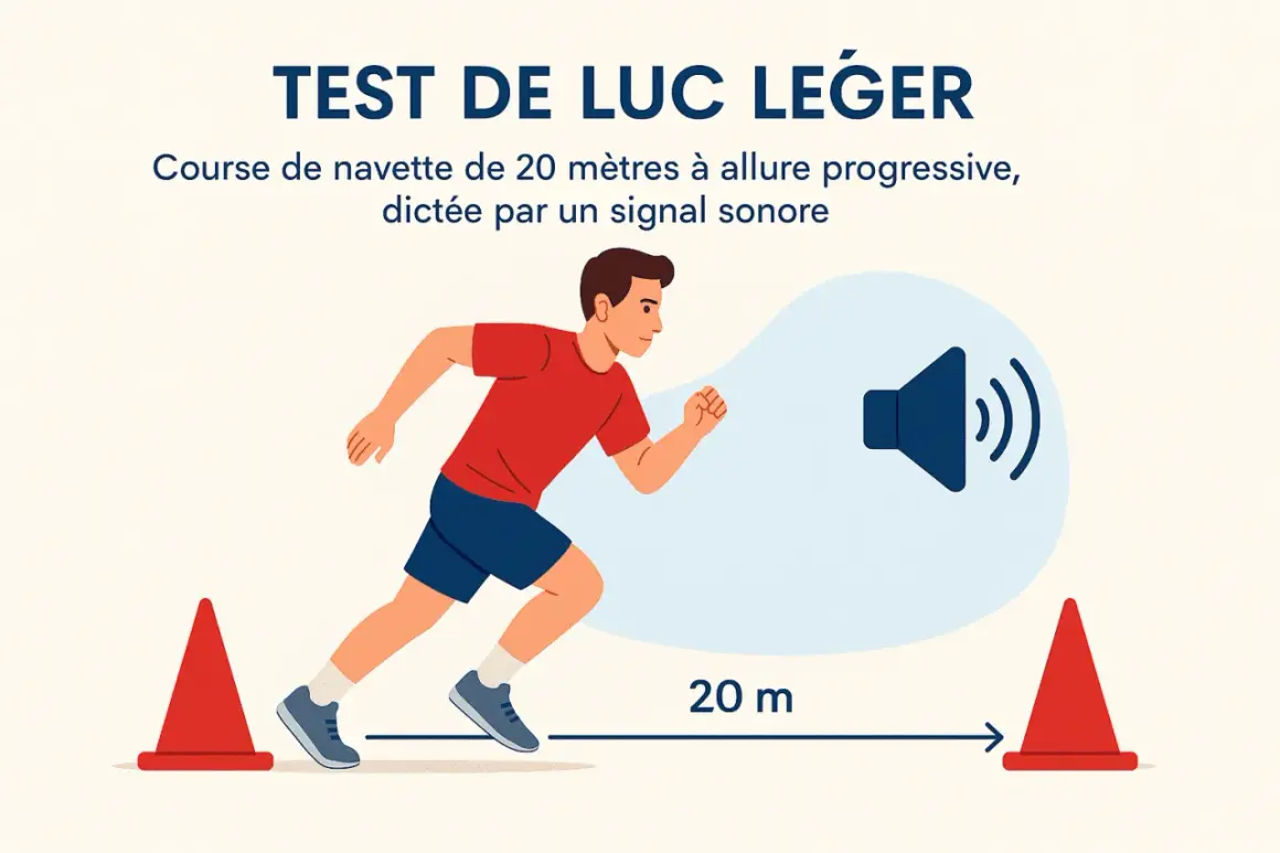 Un homme court lors d'un entrainement Luc Léger, un test de navette de 20m dicté par un signal sonore.