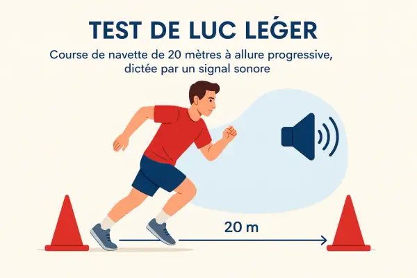 Un homme court lors d'un entrainement Luc Léger, un test de navette de 20m dicté par un signal sonore.